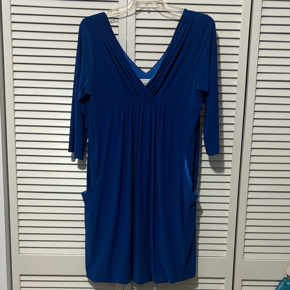 Aa Studio Royal Blue Long Sleeve Dress
